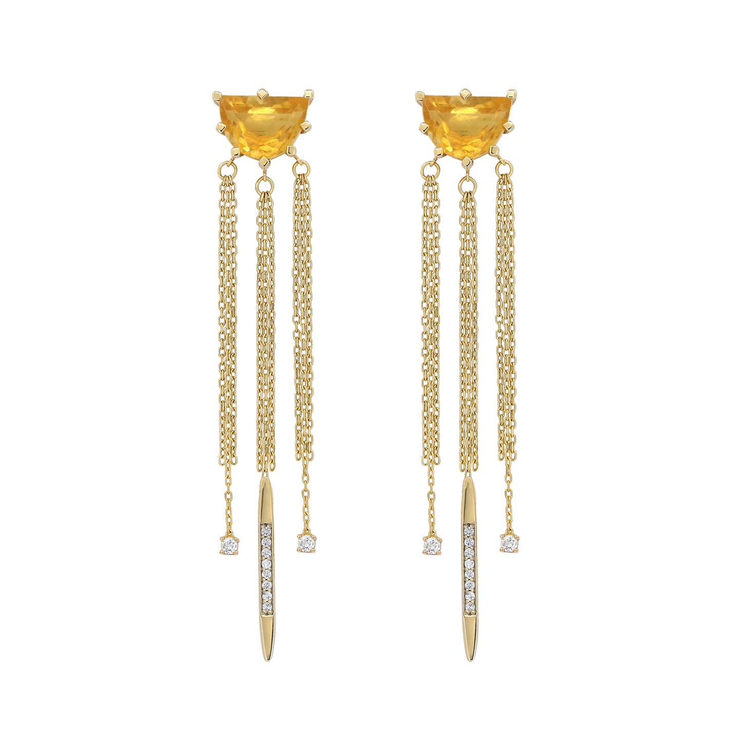 Linéa Citrini Diamond Earrings in Yellow Gold