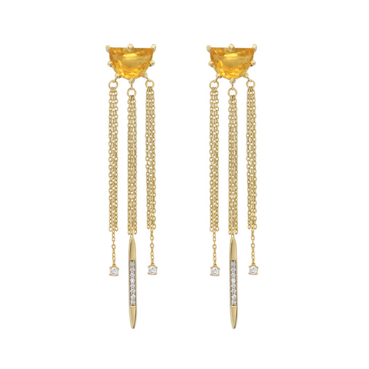 Linéa Citrini Diamond Earrings in Yellow Gold