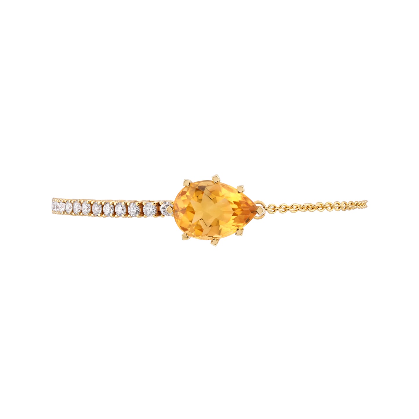 Linéa Citrine and Diamond Bracelet in Yellow Gold 18k
