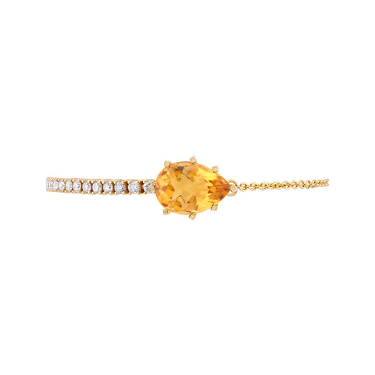 Linéa Citrine and Diamond Bracelet in Yellow Gold 18k
